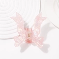 Pink iridescent butterfly hair claw clip with geometric texture for elegant styling - L / Dusty Pink