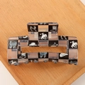 Zwart-wit geblokte haarklem met Amerikaanse western- en cowboy-motieven - Schaakbord Cowboy (A21-2-3)