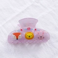 Pinza per capelli viola traslucida con simpatici motivi di animali a cartone - C5-1-24
