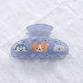 Cute purple acetate hair claw clip with cartoon dog and cat charms for girls - C5-1-26