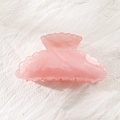 Pink scallop-shaped candy color hair claw clip with mother-of-pearl finish effect - Elegant Pink (D11-3-11)