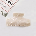 Pince à cheveux 8cm blanc crème avec texture acétate pailletée et motif ondulations d'eau - Blanc Crème Séquins Nacrés (C17-1-13)