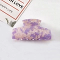Pince à cheveux motif marbre violet et rose en acétate avec dents de préhension fortes - Texture Pierre Rose Violet (C17-1-14)