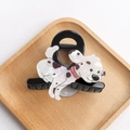 Cute dalmatian dog hair claw clip in acetate finish with red collar detail - Dalmatian Style (D3-3-6)