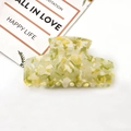 Pince à cheveux en acétate à motif marbré vert et jaune avec une finition translucide - Floral Vintage Vert Clair Jaune (C17-1-15)