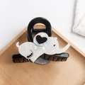 Elegante molletta per capelli a elefante in acetato nero e perlato con cuore - Stile Elefante (D3-3-1)