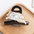 Pinza per capelli a forma di gatto calicò crema e arancione con finitura perlata - Stile Gatto Arancione (D3-3-7)
