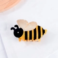 Niedliche gelb-schwarz gestreifte Bienen-Haarklammer mit perlmutternen Flügeln - Große Biene (C15-2-9)