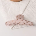 Elegante pinza per capelli in acrilico rosa antico con motivo a griglia e perline - Rosa Loto