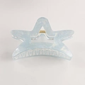 Star-shaped hair claw clip in pearlescent light blue marble finish with gold spring - Light Blue (D5-3-7)