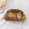 9cm acetate hair claw clip with brown and cream amber marble texture on white linen background - Vintage Amber Cream Texture Style (D3-1-14)