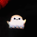Pince à cheveux fantôme blanc holographique pour Halloween avec un air de colère mignon - Fantôme En Colère Qui Rougit (D1-3-19)