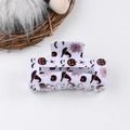 Halloween claw clip with orange pumpkin, black bat, and purple spider web prints - White Multi-Element Style (C7-4-11)