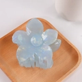 Light blue iridescent plumeria hair claw clip with pearlescent finish flower design - Light Blue (C15-3-16)