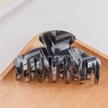 Hair claw clip with grey and white marble texture on a wooden tray for daily styling - Grey White Ink Marble (C2-4-14)