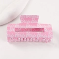 Molla per capelli rosa con scritta Bride stampata per acconciature da sposa eleganti - Piccolo / Rosa con Lettere Bianche (C14-2-18)