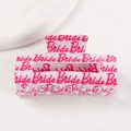 Molla per capelli bianca in acrilico con scritta Bride rosa per accessori da sposa - Piccolo / Bianco con Lettere Rosa (C14-2-19)
