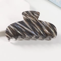 Chic tortoiseshell marble pattern hair claw clip for women in black and brown finish - Ink Shadow