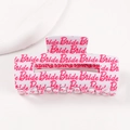 Pinza per capelli bianca Bride con scritte rosa e finitura lucida per accessori da sposa - Grande / Bianco con Lettere Rosa (C14-2-16)