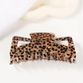 Classic brown leopard print large hair claw clip for thick hair styling fix - Bowknot Leopard Print Style