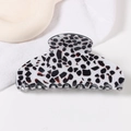 Große Haarklammer mit schwarz-weißem Leopardenmuster und glänzendem Harz-Finish - Schwarz-Weiß Leopard (C19-2-10)