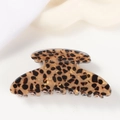 Vintage Haarklammer mit Leopardenmuster für Damen, groß und glänzend im Schildpatt-Stil - Leopard-Muster Gebogen Stil