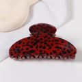 Eleganter großer Haarklammer mit rotem Leopardenmuster und schwarzen Punkten für dickes Haar - Roter Leopard (C19-2-14)