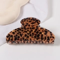 Eleganter großer Haarkrebs aus Harz mit dunklem Schildpatt- und Leopardenmuster - Dunkelbrauner Leopard (C19-2-12)