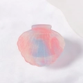 Pinza para el pelo con forma de concha degradada en rosa y azul con purpurina dorada - Forma Concha (D17-2-17) / Degradado Rosa Azul