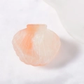 Pink shell hair claw clip with marble texture and gold glitter accents - Marble Orange