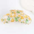 Grande pince à cheveux avec motifs citrons et citrons verts sur acétate translucide d'été - Citron (C10-4-2)