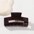 Molla per capelli rettangolare bordeaux con scritte dorate su sfondo bianco - 10cm / Quadrato Cavo (D22-4-6)