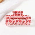 Molla per capelli rosa rettangolare con labbra rosse per acconciature di San Valentino - Base Rosa Labbra Rosse (Grande D18-2-3) / Grande