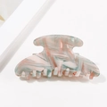 Elegant marble pattern hair claw clip with peach pink and sage green acetate swirls - Pink Green Marble Style (D11-2-12)