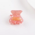 Pince à cheveux rose effet marbre en acétate avec inscription France Handmade jaune - Motif Marbre Rose (C22-4-25)