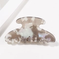 Grey marble patterned hair claw clip with shimmering pearlescent finish for thick hair - Dark Grey Iridescent Marble Style (D11-2-9)