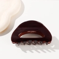 Pinza per capelli minimalista a forma di D tartarugata scura con finitura lucida - 8.6cm / Semicerchio (D22-4-4)