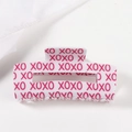 Elegante pinza per capelli bianca con motivi XOXO rosa per acconciature di San Valentino - Base Bianca XOXO Rosa (Grande D18-2-4) / Grande