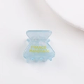Pince à cheveux en résine bleu clair translucide avec texte doré France Handmade - Bleu Clair Iridescent (C22-4-24)
