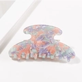 Elegant shark hair claw with pink and green marble swirl pattern in a minimalist style - Purple Artistic Smudge Style (D11-2-13)