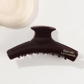 Glossy chocolate brown hair claw clip with Barrette La France text for half-up hair styles - 11.3cm