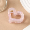 Pink marbled heart hair claw clip with pearlescent finish and gold spring - Mist Purple (C15-1-3)