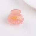 Pince à cheveux rose translucide en acétate avec inscription France Handmade dorée - Rose Pâle Translucide (C22-4-28)