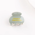 Pinza para el pelo verde salvia brillante mediana con grabado de France Handmade - Verde Pálido (C22-4-20)