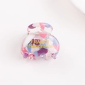 Pinza para el pelo de acetato jaspeado rosa y azul con letras doradas France Handmade - Floral Color Caramelo (C22-4-26)