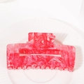 Elegante pinza para el pelo de acetato con textura de mármol rojo y blanco para mujer - Textura Mármol Rojo (C20-2-3)