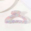 Pinza para el pelo de acetato con patrones jaspeados en tonos rosa y azul - Color Mezclado Macaron (C8-4-22)