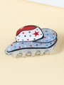 Molla per capelli a cappello da cowboy glitterata con stelle della bandiera USA - Forma Cappello Da Cowboy (C13-4-14) / Argento