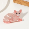 Pink marbled cat hair claw clip in acetate resin material for women's hairstyle - Light Pink Marbled Cat (D14-2-12)