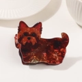 Pince à cheveux motif Yorkshire Terrier en acétate avec fini écaille de tortue - Forme de Yorkshire Terrier (D13-3-11)